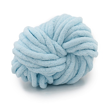 Polyacrylonitrile Fiber Yarn, Chunky Chenille Yarn, for DIY Arm Hand Knitting Blanket Hat Scarf, Sky Blue, 18mm, about 24m/roll
