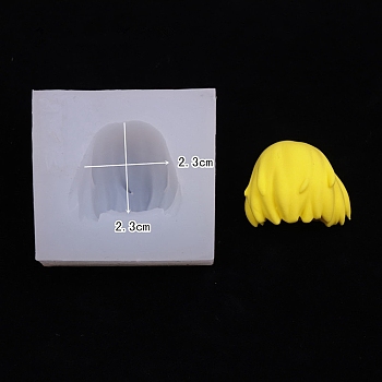 DIY Food Grade Silicone Molds, Resin Casting Pendant Molds, For Doll Hair Making, White, 40x43x20.5mm, Inner Diameter: 22x26.5mm