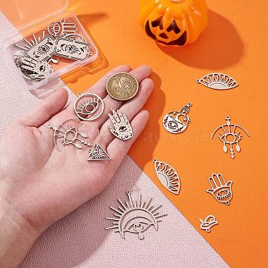 20Pcs 10 Style 201 Stainless Steel Laser Cut Charms(STAS-SZ0002-67P)-2
