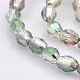 Half Rainbow Plated Glass Faceted Rice Beads Strands(GLAA-A030A-HR01)-1