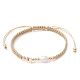 Brass & Natural Pearl Braided Bead Bracelets(BJEW-JB09721-02)-1