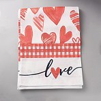 Valentine's Day Polyester Tablecloth, for Dining Table Decoration, Rectangle with Heart Pattern, Indian Red, 2728x333x1mm(AJEW-WH20088-002)