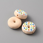 Silicone Beads, Doughnut, PapayaWhip, 22.5x9mm, Hole: 2.5mm(SIL-WH0001-40A)