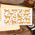 Self-Adhesive Silk Screen Printing Stencil, for Painting on Wood, DIY Decoration T-Shirt Fabric, Turquoise, Dog, 280x220mm(X1-DIY-WH0338-284)