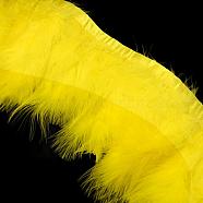 Fashion Feather Cloth Strand Costume Accessories, Yellow, 120~190x28~56mm, about 2m/bag(FIND-Q040-06C)