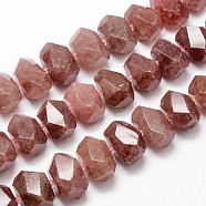 Natural Strawberry Quartz Bead Strands, Nuggets, 15~25x13~17mm, Hole: 2.5mm, about 26pcs/strand, 16 inch(G-H038-18)