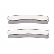 201 Stainless Steel Beads, Curve Tube, Stainless Steel Color, 25x4.5x4mm, Hole: 2.5x2.5mm(STAS-N092-129A-01)