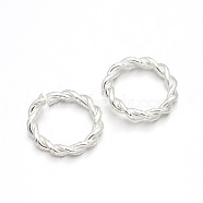 Ring Barrel Plated Iron Linking Rings, Circle Frames, Silver Color Plated, 15x2mm(X-IFIN-N3299-16)