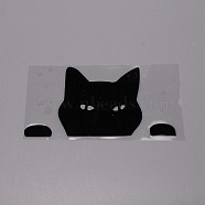 Waterproof 3D PET Wall Stickers, with Adhesive Tape, For Car Decorations, Cat, Black, 7.9x15.6x0.01cm(DIY-WH0257-58B)