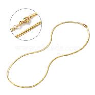 Brass Curb Chain Necklaces, with Lobster Claw Clasps, Long-Lasting Plated, Real 18K Gold Plated, 18.50 inch(47cm), 3mm(NJEW-I247-01G)