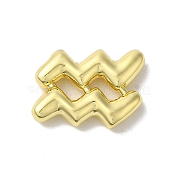 Brass Beads, Lead Free & Cadmium Free, Long-Lasting Plated, Constellation, Aquarius, 14x18.5x4mm, Hole: 4x2mm(KK-H478-24G-11)