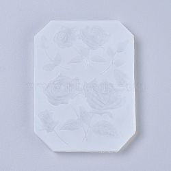 Food Grade Silicone Molds, Resin Casting Molds, For UV Resin, Epoxy Resin Jewelry Making, Rose, White, 117x89x10mm, Inner Diameter: 20~58x15~75mm(DIY-L026-093)