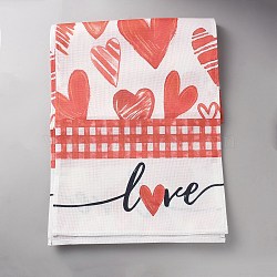 Valentine's Day Polyester Tablecloth, for Dining Table Decoration, Rectangle with Heart Pattern, Indian Red, 2728x333x1mm(AJEW-WH20088-002)