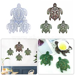 DIY Sea Turtle Wall Decoration Silicone Molds, Resin Casting Molds, for UV Resin, Epoxy Resin Craft Making, White, 310x255x9mm, Inner Diameter: 200x180mm & 140x124mm(DIY-M045-05)