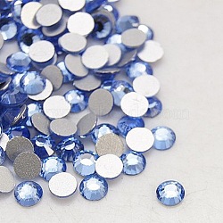 Faceted Glass Flat Back Rhinestone for Nail Art, Grade A, Back Plated, Half Round, Light Sapphire, 2.7~2.8mm, about 1440pcs/bag(X-RGLA-C002-SS10-206)