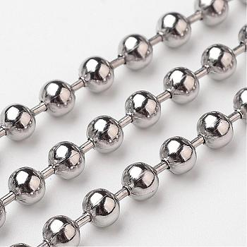 304 Stainless Steel Ball Chains, Stainless Steel Color, 4mm