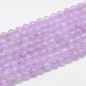 Natural Amethyst Beads Strands, Round, Violet, 6mm, Hole: 0.8mm, about 61pcs/strand