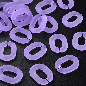 Transparent Acrylic Linking Rings, Quick Link Connectors, for Cable Chains Making, Frosted, Oval, Lilac, 24x18x5mm, Inner Diameter: 13x7mm, about 403pcs/500g