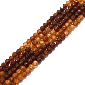 Natural Garnet Beads Strands, Faceted, Round, 4mm, Hole: 0.8mm, about 108pcs/strand, 15.16''~15.55''(38.5~39.5cm)