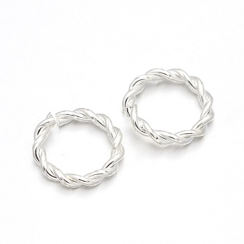 Ring Barrel Plated Iron Linking Rings, Circle Frames, Silver Color Plated, 15x2mm