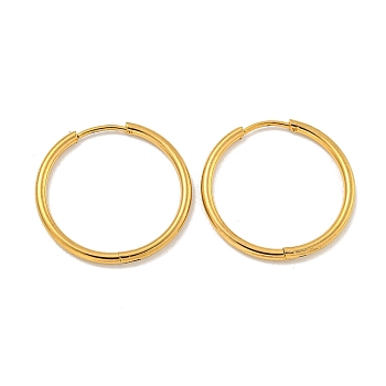 202 Stainless Steel Huggie Hoop Earrings, with 304 Stainless Steel Pins for Women, Golden, 20.5x1.8mm