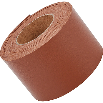 2M PVC Double Face Imitation Leather Ribbons, for Clothes, Bag Making, Saddle Brown, 50mm, about 2.19 Yards(2m)/Roll