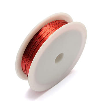 Round Copper Wire for Jewelry Making, Orange Red, 28 Gauge, 0.3mm, about 68.89 Feet(21m)/roll, 10 rolls/set