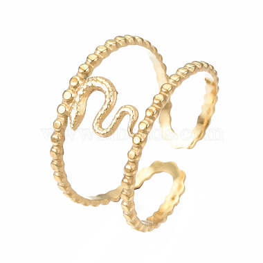 304 открытое кольцо в виде змеи из нержавеющей стали(RJEW-T023-96G)-3