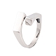 925 Sterling Silver Rectangle Cuff Open Rings for Women Men(RJEW-P105-03S)-1