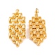 Boucles d'oreilles hexagonales creuses en laiton pour femmes(EJEW-G391-12G)-2