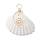 Pendentifs enveloppés de fil de cuivre de coquille d'arche naturelle(PALLOY-JF02678-01)-3