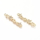 Brass Micro Pave Clear Cubic Zirconia Links connectors(ZIRC-G152-15G)-2
