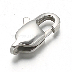 Tarnish Resistant 304 Stainless Steel Lobster Claw Clasps, Stainless Steel Color, 13x7x3.5mm, Hole: 1mm(X-STAS-F094-05C-P)