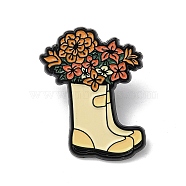 Alloy Enamel Brooch, for Men and Women, Shoes, 30x26.5x1.5mm(JEWB-C023-03E-EB)