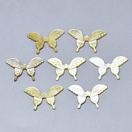 Natural Yellow Shell Beads, Butterfly, 20x29~30x2mm, Hole: 0.7mm(SSHEL-N036-056)