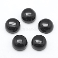 Natural Obsidian Cabochons, Flat Round, 8x3~4mm(G-E492-H-16)