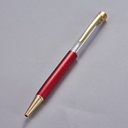 Creative Empty Tube Ballpoint Pens, with Black Ink Pen Refill Inside, for DIY Glitter Epoxy Resin Crystal Ballpoint Pen Herbarium Pen Making, Golden, Dark Red, 140x10mm(AJEW-L076-A45)