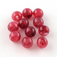 Round Imitation Gemstone Acrylic Beads, Cerise, 16mm, Hole: 2mm, about 220pcs/500g(OACR-R029-16mm-09)