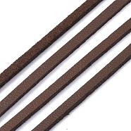 Faux Suede Cord, Faux Suede Lace, One Side Covering with Imitation Leather, Saddle Brown, 2.7x1.4mm, about 98.42 yards(90m)/roll(LW-R006-22)