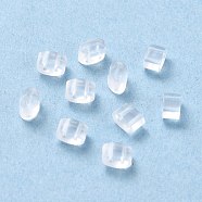 Plastic Clasps, for Bracelet and Necklace Clasps, Flat Round, Clear, 2.5x4.5x2.7mm, Hole: 0.5mm(KY-C003-02)