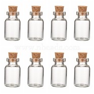 Glass Jar Bead Containers, with Cork Stopper, Wishing Bottle, Clear, 16x28mm, Bottleneck: 10mm in diameter, Capacity: 4ml(0.13 fl. oz)(CON-Q016)