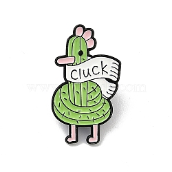 Fanny Cactus Chick Enamel Pins, Alloy Brooch for Backpack Clothes, Yellow Green, 30x16.5mm(JEWB-R001-05EB-01)