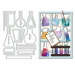 Laboratory Theme Carbon Steel Cutting Dies Stencils, for DIY Scrapbooking, Photo Album, Decorative Embossing Paper Card, Stainless Steel Color, Bottle, 105x153x0.8mm(DIY-WH0309-1426)