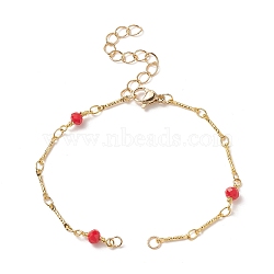 Glass Bead Chain Bracelet Making, with Lobster Clasp, for Link Bracelet Making, Golden, 6-1/4 inch(16cm)(AJEW-JB01150-09)