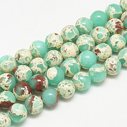 Synthetic Imperial Jasper Beads Strands, Round, Turquoise, 6mm, Hole: 1mm, about 59~61pcs/strand, 14.7~15.3 inch(G-S300-41C-6mm)