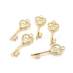 Alloy Pendants, Cadmium Free & Lead Free, Skeleton Key Pendants, Antique Golden, 50x18x3mm, Hole: 4mm(X-PALLOY-A18911-AG-LF)