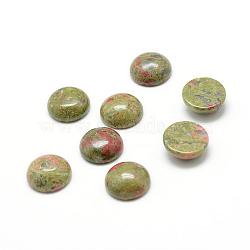 Natural Unakite Gemstone Cabochons, Half Round, 16x6mm(G-T020-16mm-18)