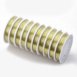Round Copper Jewelry Wire, Gold, 20 Gauge, 0.8mm, about 9.84 Feet(3m)/roll, 10 rolls/group(CWIR-S002-0.8mm-02)