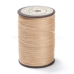 Round Waxed Polyester Thread String, Micro Macrame Cord, Twisted Cord, for Leather Sewing Stitching, Moccasin, 0.65mm, about 87.48 yards(80m)/roll(YC-D004-02D-005)