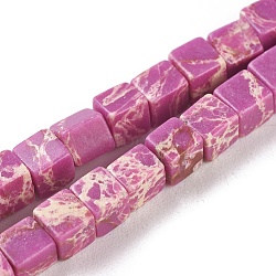 Synthetic Imperial Jasper Beads Strands, Dyed, Cube, Orchid, 4.5x4.5x4.5mm, Hole: 0.8mm, about 84~85pcs/strand, 14.9 inch~15.3 inch(38~39cm)(G-I248-01F)